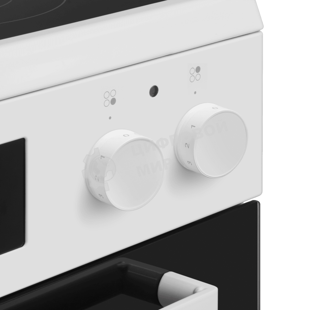 Плита электрическая Maunfeld MEC611CW09TD белый, конфорок 4 шт, духовка 59 л, 60 см x 85 см x 63 см