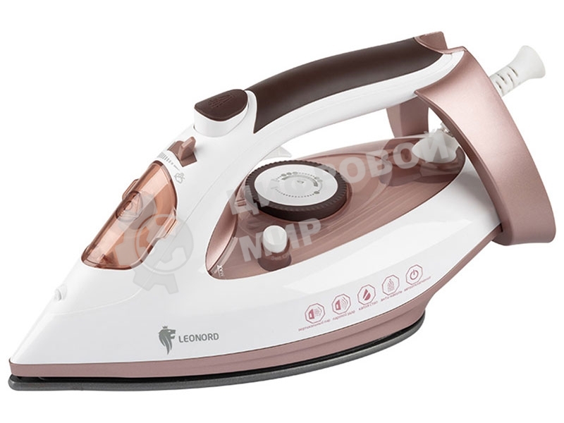 Утюг LEONORD LE-1802 3100 Вт, пар, спрей, пар. удар, самооч., тефлоновая подошва, белый/бежевый