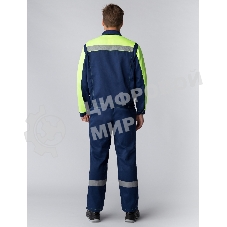 Костюм Сфера NEW (ткань Смесовая,210) полукомбинезон, темно-синий/лимонный, 56-58/170-176