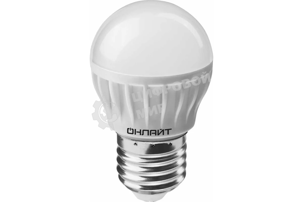 Лампа светодиодная ОНЛАЙТ 61138 OLL-G45-6-230-6.5K-E27