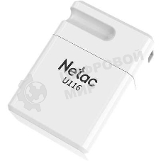 Флешка USB Netac U116 mini (NT03U116N-032G-32WH USB), 32Gb, USB 3.2, R/W 90/30, белый