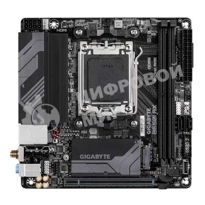Материнская плата GIGABYTE B650I AX, AM5, AMD B650, 2xDDR5, 2xSATA, 1xM.2, 1xPCIe 4.0 x16, 1xHDMI, 1xDP, 1x2.5Gb LAN, Wi-Fi 6E, Bluetooth 5.3, 1xUSB-C 5Gbps, 1xUSB-A 5Gbps, 3xUSB-A 2.0, 3x3.5 мм, 7.1, ITX