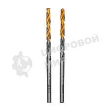 Сверло спиральное по металлу Denzel 3,5 x 70мм, Р6М5, Golden Tip, многогранная заточка, 2 шт.