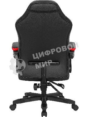 Кресло Defender CRUISER BLACK/RED черный/красный, экокожа, подставка для ног