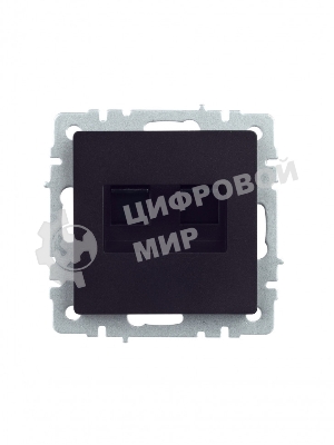 Розетка компьютерная двойная RJ11+RJ45 IEK BRITE РК/Т12-БрЧ кат.5E черный