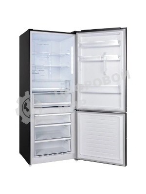 Холодильник Korting KNFC 72337 XN черный двухкамерный 324/108л морозилка снизу, No Frost