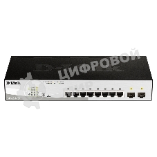Коммутатор D-Link DGS-1210-10P/F3A, 8×1 Гбит/с + 2×1 Гбит/с SFP, настраиваемый