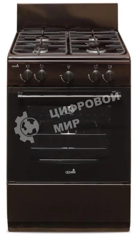 Плита газовая Cezaris ПГ 3200-00 коричневый, конфорок 4 шт, духовка 59 л, 60 см x 85 см x 60 см