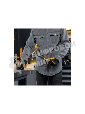 Молоток-гвоздодер Denzel 450 г, цельнометаллический, двухкомпонентная рукоятка