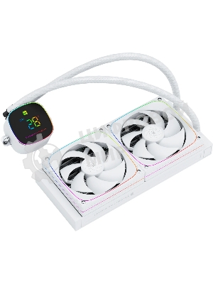 Система жидкостного охлаждения Thermalright Frozen Horizon 240 Digital (240мм, LED temp., White, ARGB/Fans: 2x120мм, 68.9CFM, 28.2dBA, 2000RPM/Pump height 53.2мм, Rad thickness 27мм/S: 1700, 1200, 1851, 115X, AM5, AM4)