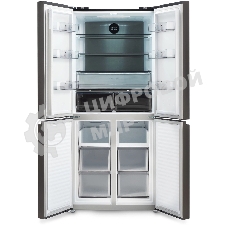 Холодильник Hyundai CM45043F черная сталь трехкамерный 270/135л морозилка снизу No Frost, Side by Side