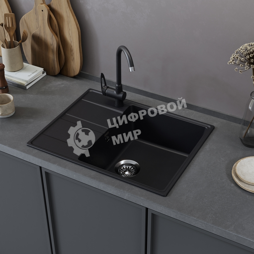 Кухонная мойка Maunfeld Lacrima 650 MFQS-650B черный