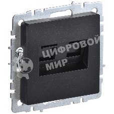 Розетка компьютерная двойная RJ11+RJ45 IEK BRITE РК/Т12-БрЧ кат.5E черный