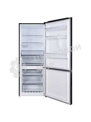 Холодильник Korting KNFC 72337 XN черный двухкамерный 324/108л морозилка снизу, No Frost