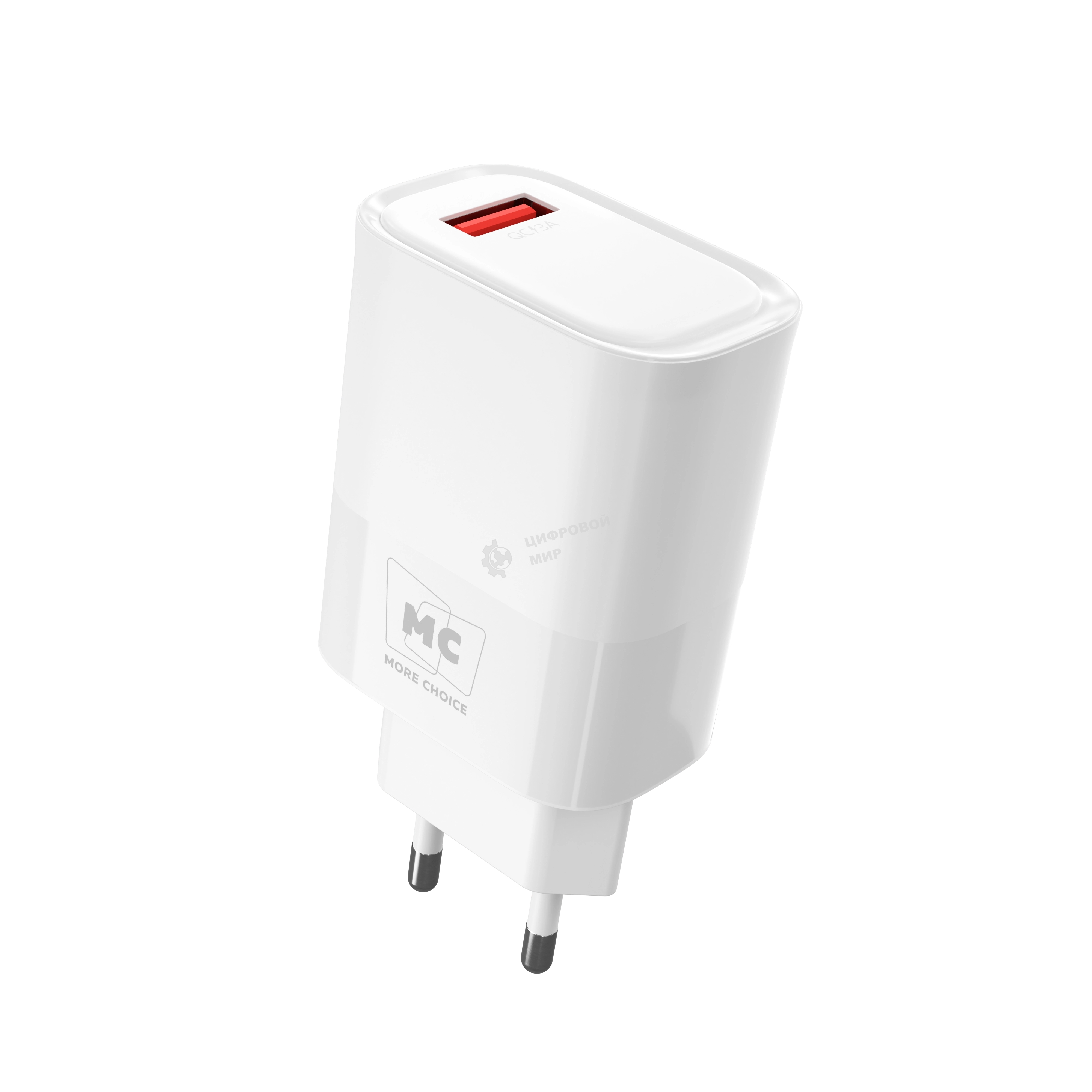 Сетевое зарядное устройство MORE CHOICE (4620202553379) NC09 1USB 3.0A QC3.0 15W, белый