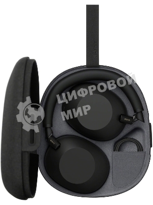 Беспроводные/проводные наушники Sony WH-1000XM6 черный, полноразмерные, Bluetooth + проводной, адаптивное активное шумоподавление, до 40 ч