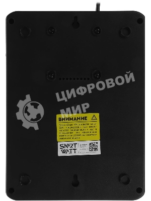 Источник бесперебойного питания SMARTWATT UPS SAFE PRO LCD 1000 черный 1000/600 ВА/Вт, напольный/настенный, линейно-интерактивный, LCD дисплей, Shuko CEE7/4 - 8 шт. (4 шт. с резервным питанием, 4 шт. - сетевой фильтр)