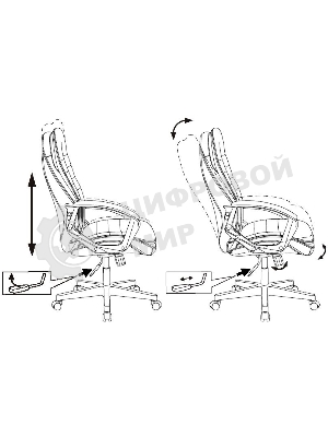 Кресло Бюрократ T-9950LT/BLACK черный, экокожа