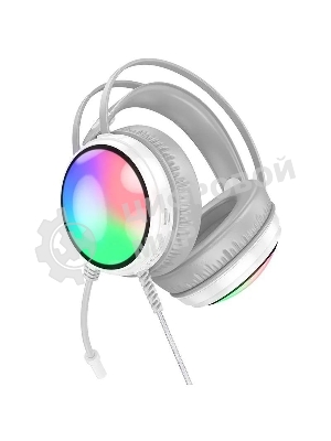 Гарнитура Borofone BO108 белый, проводная, 3.5 мм, подсветка