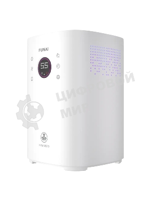 Увлажнитель воздуха Funai Minamoto USH-MNE450/4.0(WT) белый, 45 м², 4 л, ультразвуковой, гигростат, ионизация, ароматизация, управление по Wi-Fi, пульт ДУ