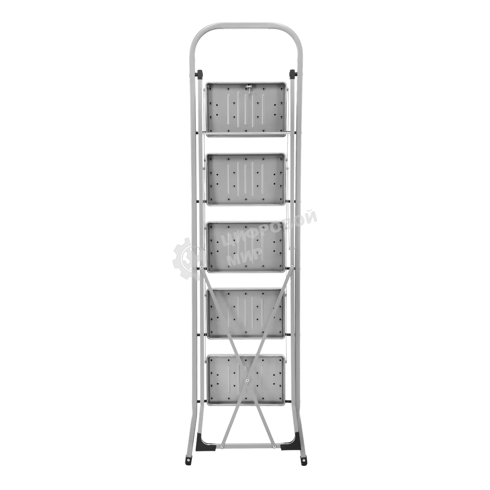 Стремянка стальная Сибртех, 5 широких ступеней 20х30 см с полимерным покрытием