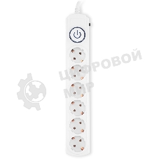 Сетевой фильтр Ippon BK-6-EU-5-10-W 5 м, 6 розеток, белый, коробка