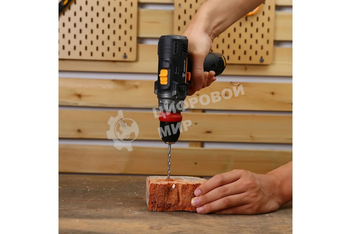 Дрель-шуруповерт аккумуляторная Deko GCD12DU3, 12В, 1 АКБ