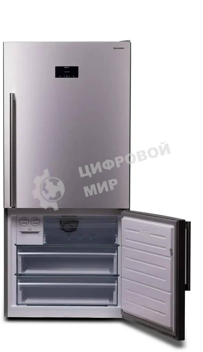 Холодильник Sharp SJ653GHXI52R серебристый двухкамерный 400/164 л морозилка снизу, No Frost