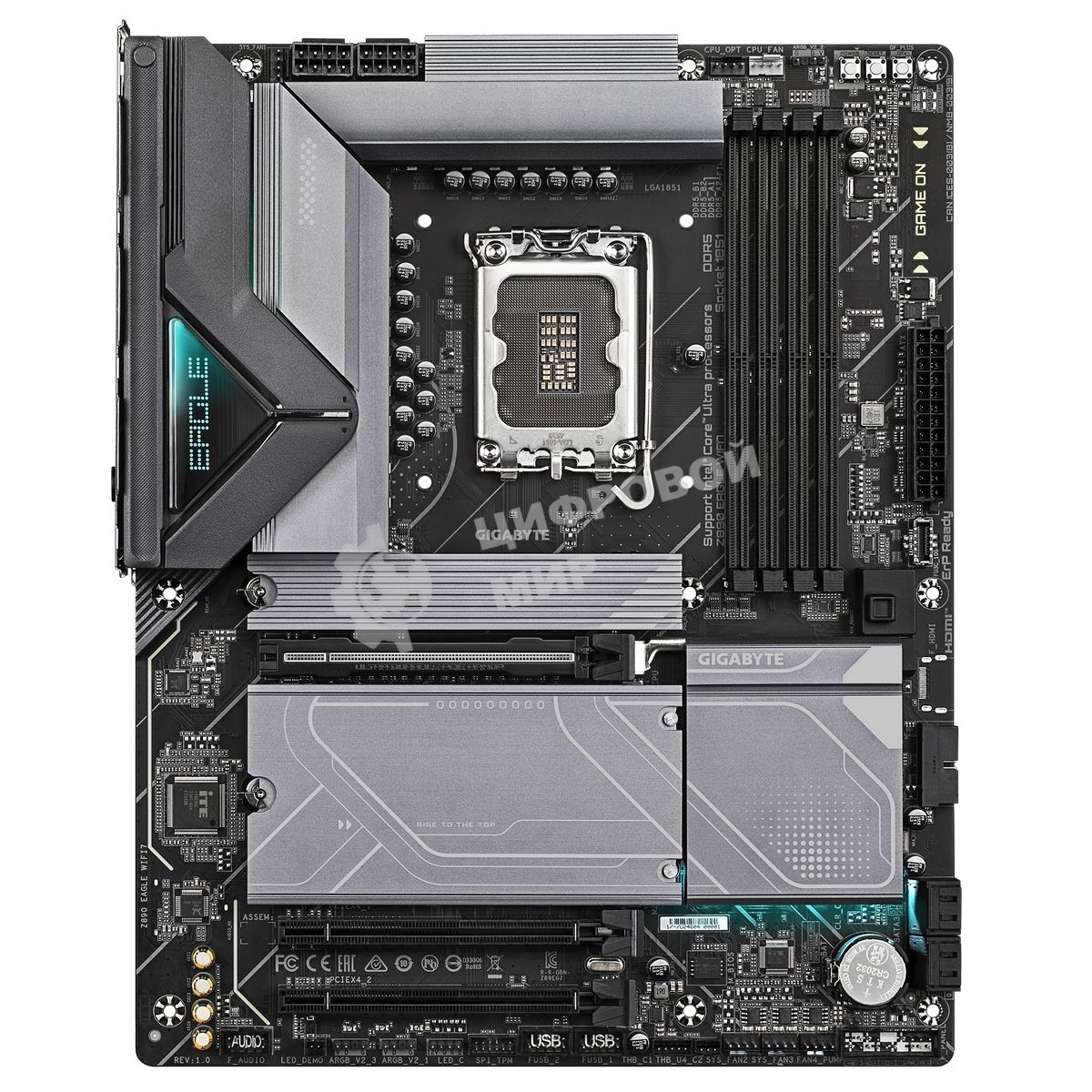 Материнская плата Gigabyte Z890 EAGLE WIFI7, LGA 1851, Intel Z890, 4xDDR5, 4xSATA, 4xM.2, 1xPCIe 5.0 x16, 2xPCIe 4.0 x4, 1xDP, 1xUSB-C, 1x 2.5Gb LAN, 4xUSB-A 3.2 Gen 1, 2xUSB-A 3.2 Gen 2, 3x3.5 мм, 7.1, 1xUSB4, ATX