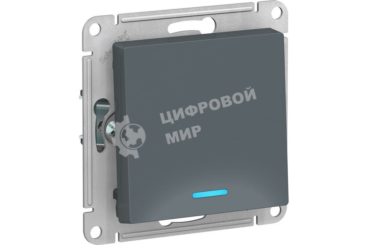 Механизм выключателя 1-кл. СП AtlasDesign 10А IP20 (сх. 1а) 10AX с подсветкой грифель