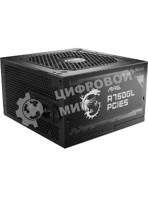 Блок питания MSI ATX 750W MAG A750GL PCIE5 Gen.5 80 PLUS gold (20+4pin) APFC 120мм fan 8xSATA Cab Manag RTL