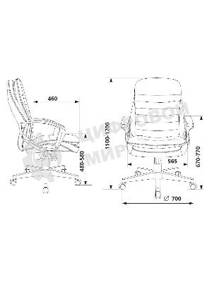 Кресло Бюрократ T-9950LT/BLACK черный, экокожа