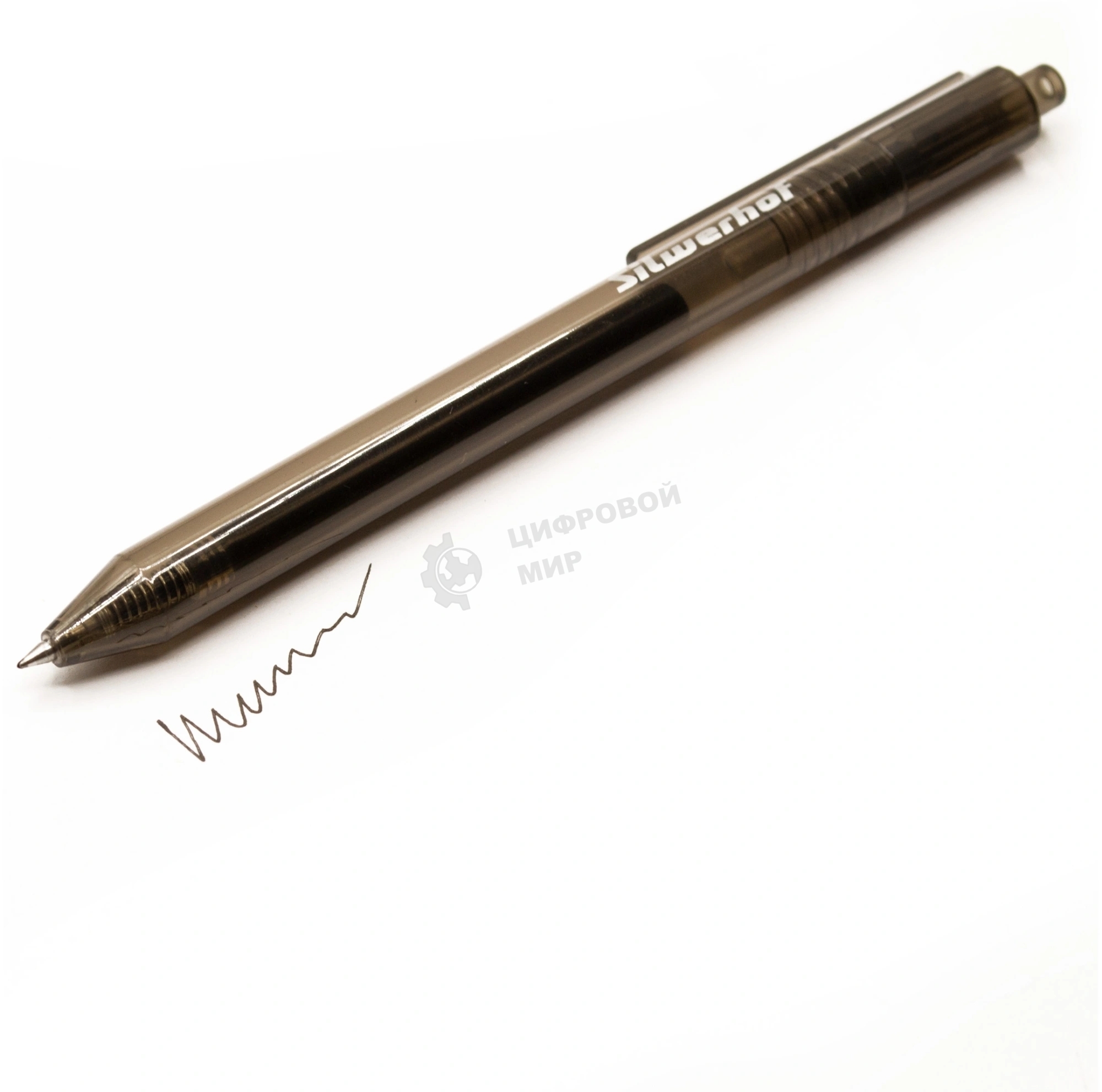 Набор ручек гелевых автоматическая Silwerhof Daily NG Standart, d=0.5мм, черные чернила, коробка картонная (12шт), линия 0.3мм