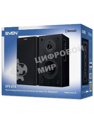 Акустическая система SVEN SPS-614 2.0 (2x20W, Bluetooth, дерево, black)