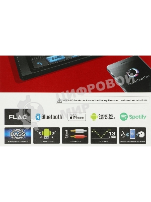 Автомагнитола Pioneer MVH-S325BT, 1 DIN, Bluetooth, USB Type-A, AUX, пульт ДУ, съёмная панель