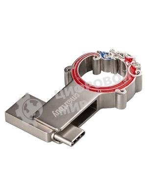 Флешка USB SmartBuy Metal Snake Dual (SB32GB3MSN), 32Gb, USB 3.0/3.1, R/W 75/30, серебристый/красный