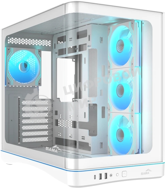 Корпус SAMA V62S, Midi-Tower, белый, 4 x 120 мм