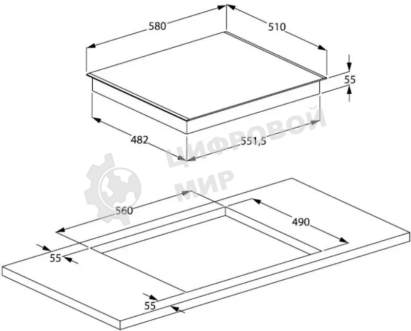 Индукционная варочная панель Beko HII 64200 MT, черный