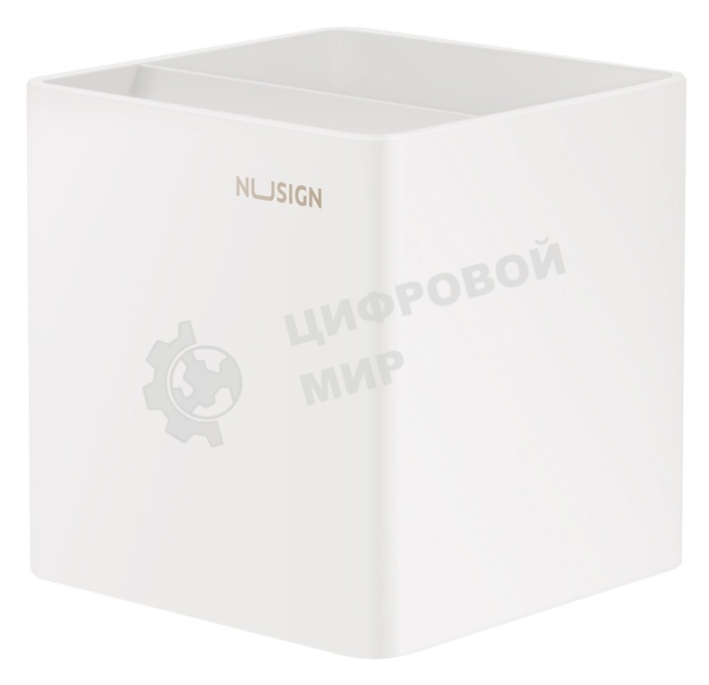 Подставка Deli ENS011белый Nusign 2 отделения для письменных принадлежностей, 84х84х86мм, белый, пластик