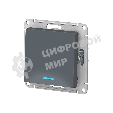 Механизм выключателя 1-кл. СП AtlasDesign 10А IP20 (сх. 1а) 10AX с подсветкой грифель