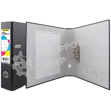 Папка-регистратор Silwerhof A4 75мм ПВХ/бумага черный мет.окант. сборная (упак.:2шт)