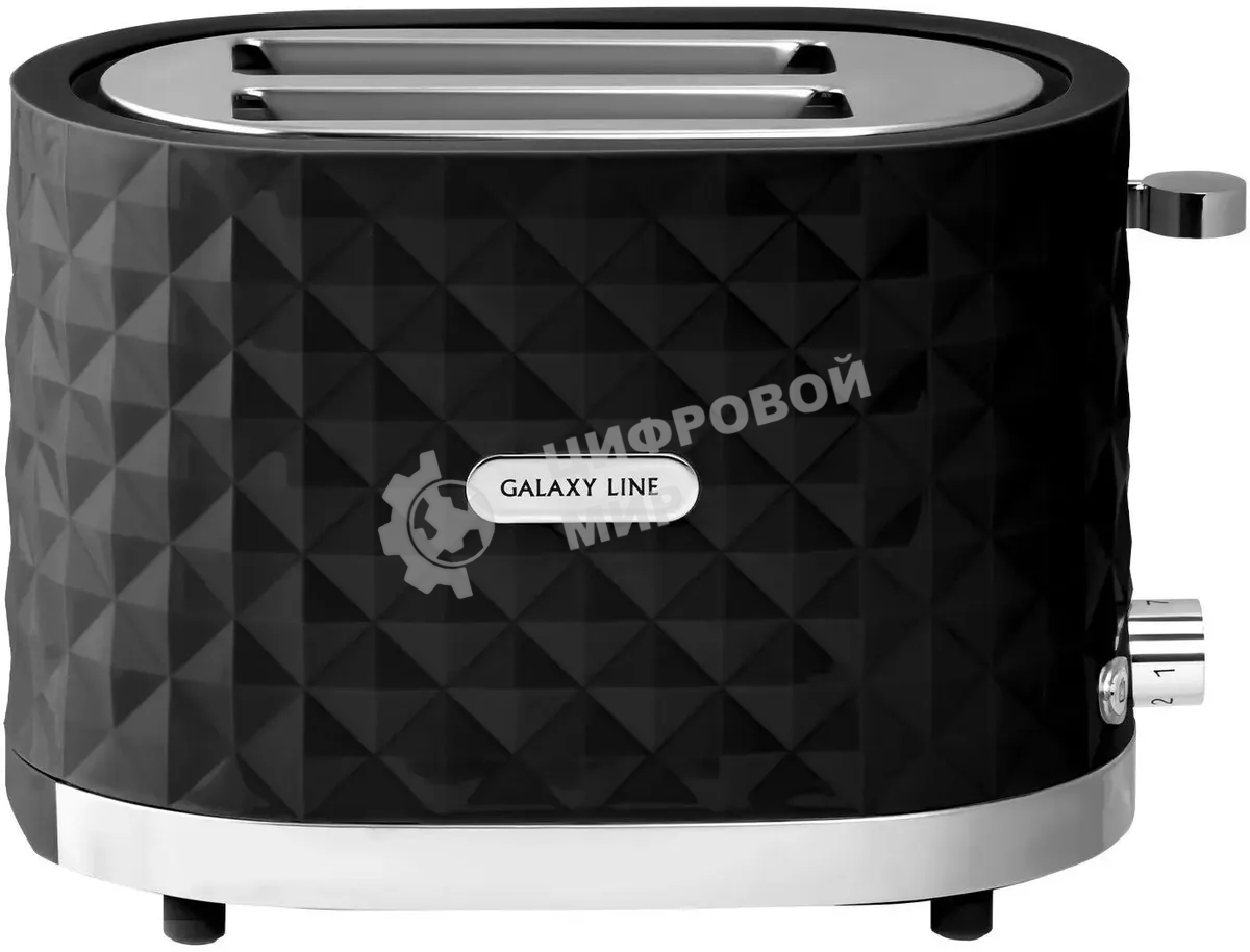 Тостер Galaxy Line GL 2912, черный, пластик, 1200 Вт