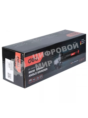 Угловая шлифовальная машина Deli DE-JM125-4E (890Вт, 125мм, 12000об/мин, картон)