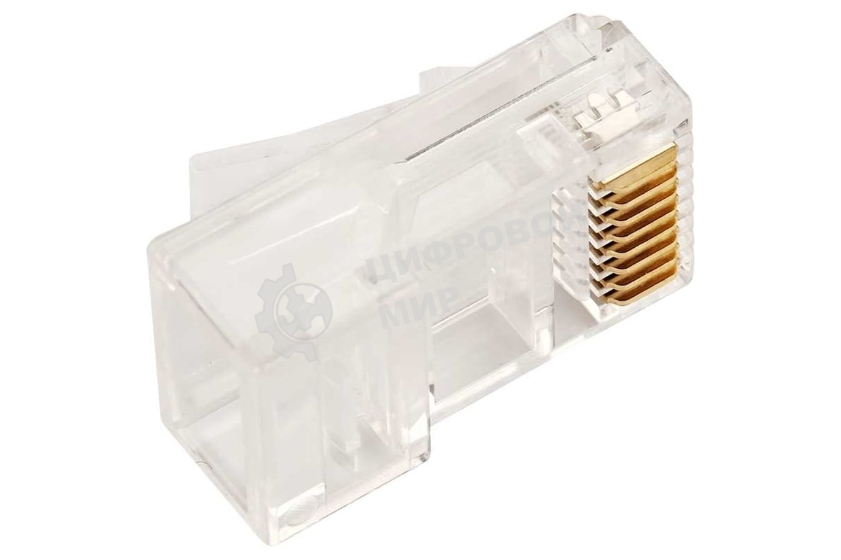 Коннектор Lanmaster TWT-PL45-8P8C/JR100, UTP кат.5E RJ45 прозрачный (упак.:100шт)