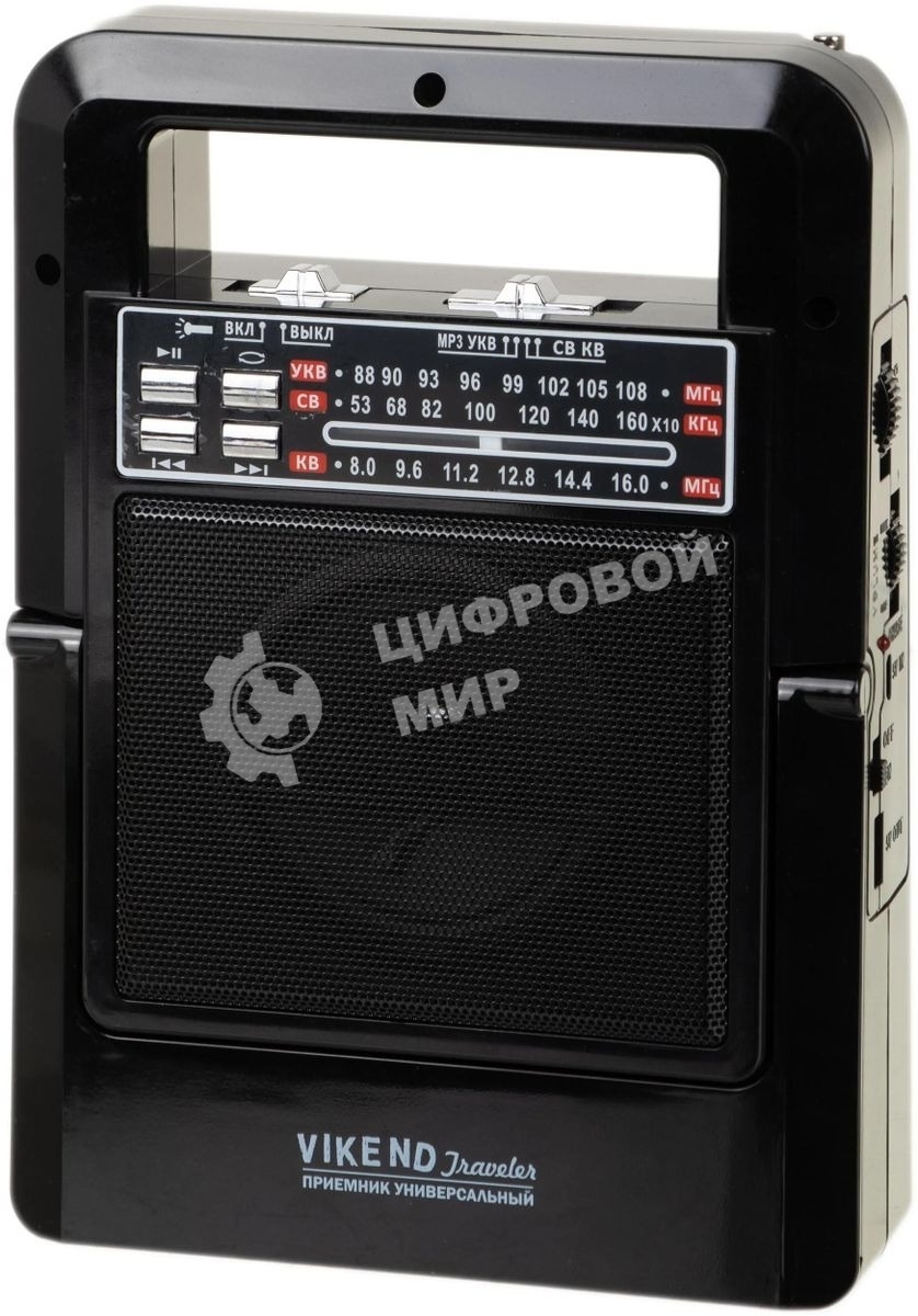 Радиоприемник портативный Сигнал Vikend Traveler черный USB SD/MMC