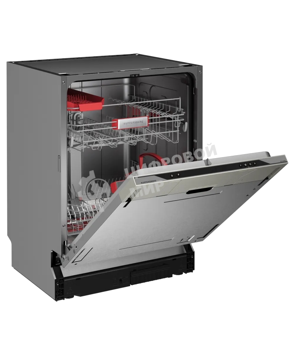 Встраиваемая посудомоечная машина Kuppersberg, High-Tech, 60 см, 14 комплектов, 3 корзины, 7 программ, конденсационная сушка, автоматическое открывание двери, LED подсветка, кнопочное управление, энергоэффективность А+++