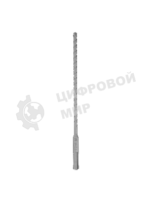 Бур по бетону Denzel цельная крестовая пластина, 6x215 мм, SDS PLUS