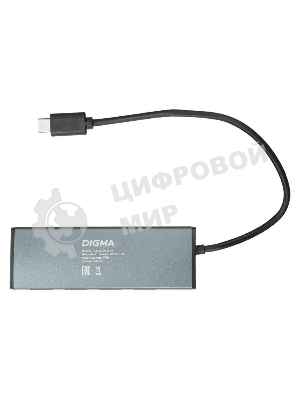USB-концентратор Digma HUB-4U3.0-UC-G, USB-C, USB 3.0 4 порта, USB