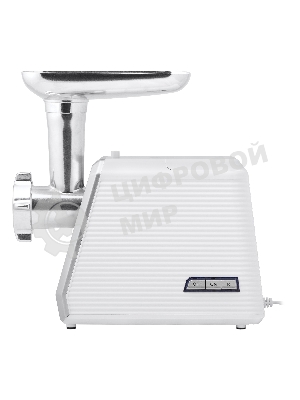 Мясорубка электрическая BBK MG2005 2000 Вт, белый/серый, 2000 Вт, 2.0 кг/мин, реверс, защита от перегрузки, металлический лоток, насадки - 5