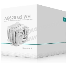 Кулер для процессора DEEPCOOL AG620 G2 WH LGA1954/1851/1700/AM5/AM4 (9шт/кор, TDP 270W, PWM, DUAL Black Fan 120mm, 6 тепл. трубок, белый) RET